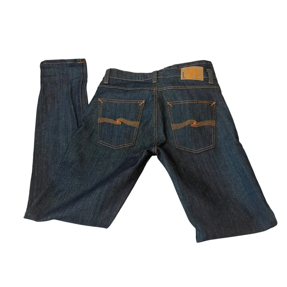 Nudie Jeans Grim Tim Dry Deadstock 3 Men’s Slim Straight Jeans 31x34 Raw Denim